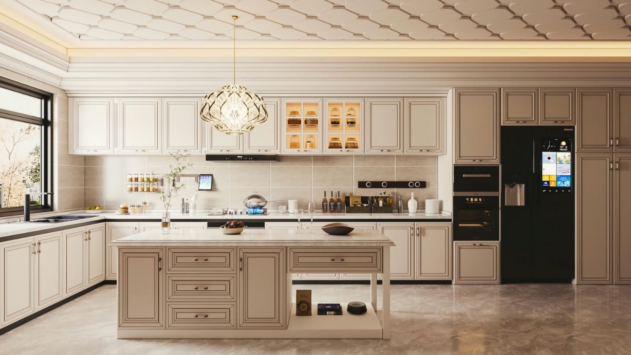 Tủ bếp laminate phong cách cổ điển Tủ bếp laminate phong cách cổ điển