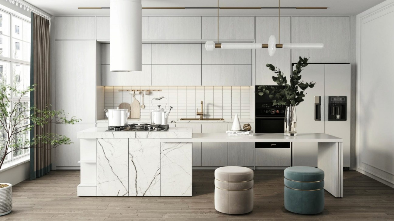 Tủ bếp laminate phong cách Industrial Tủ bếp laminate phong cách Industrial