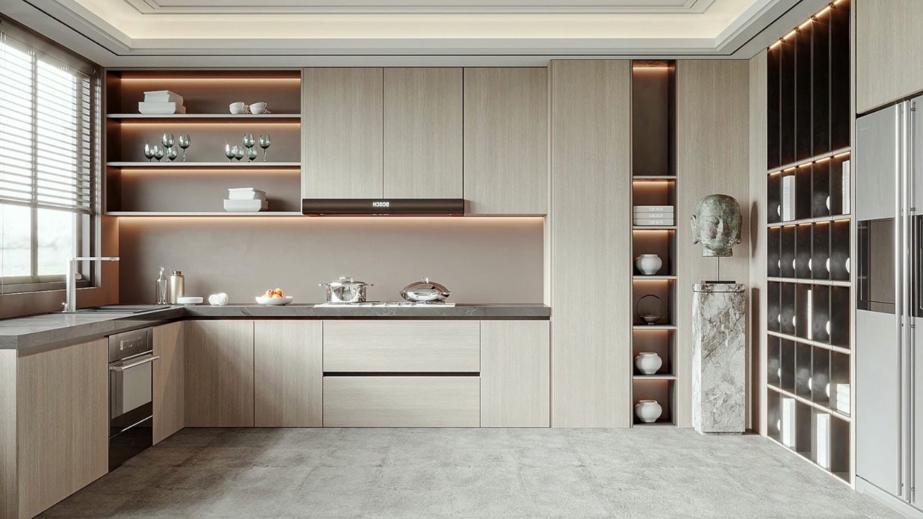 Tủ bếp laminate phong cách Scandinavian Tủ bếp laminate phong cách Scandinavian