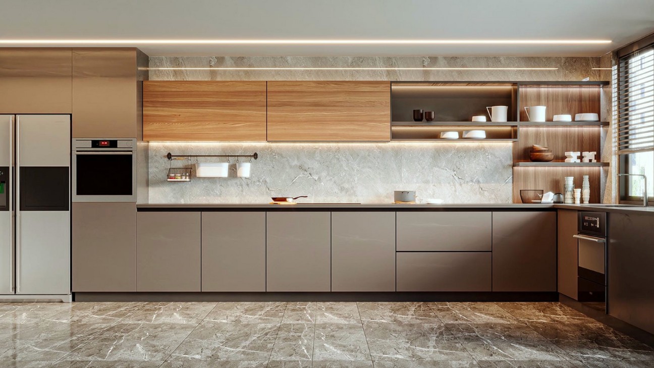 Tủ bếp laminate phong cách tối giản Tủ bếp laminate phong cách tối giản