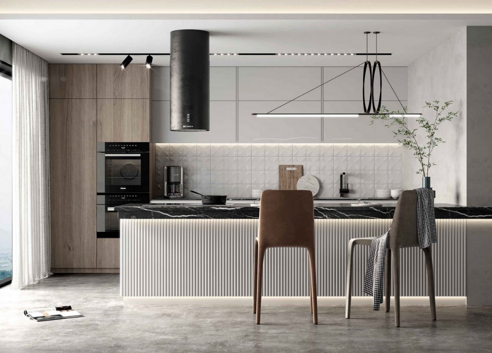 Tủ bếp màu trắng có pantry lớn Tủ bếp màu trắng có pantry lớn