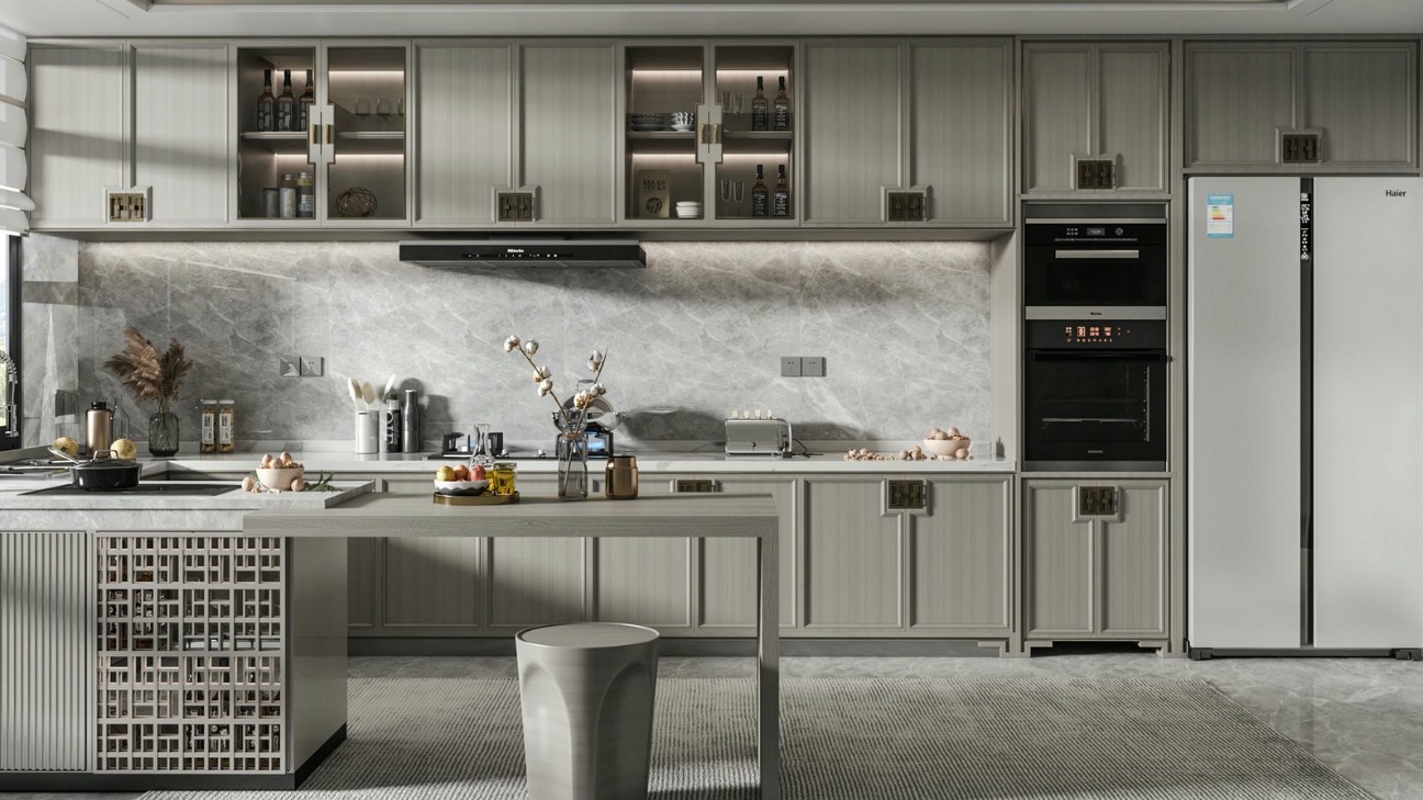 Tủ bếp melamine cho bếp đẹp mà rộng rãi