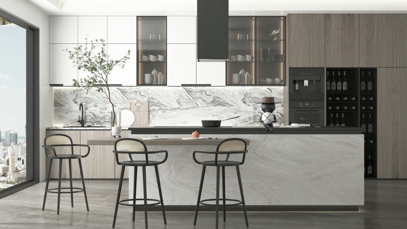 Tủ bếp melamine phong cách Scandinavian