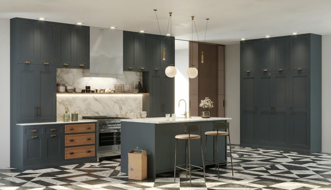 Tủ bếp nhôm khung inox dễ lắp đặt