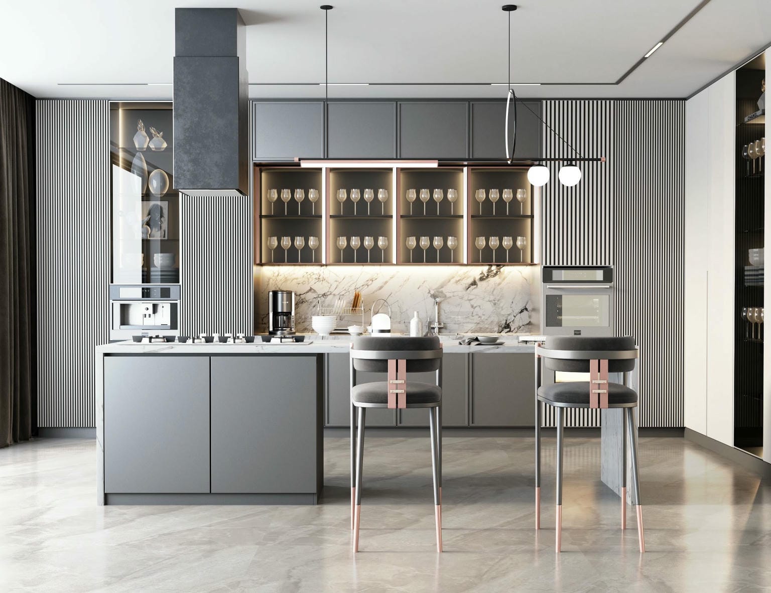 Tủ bếp nhôm treo tường hiện đại đẹp Tủ bếp nhôm treo tường hiện đại đẹp