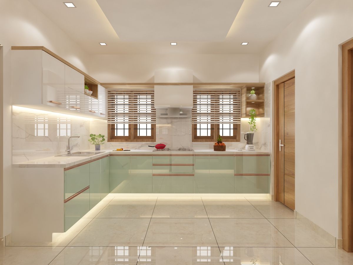 Tủ bếp nhôm xingfa có 2 cửa sổ