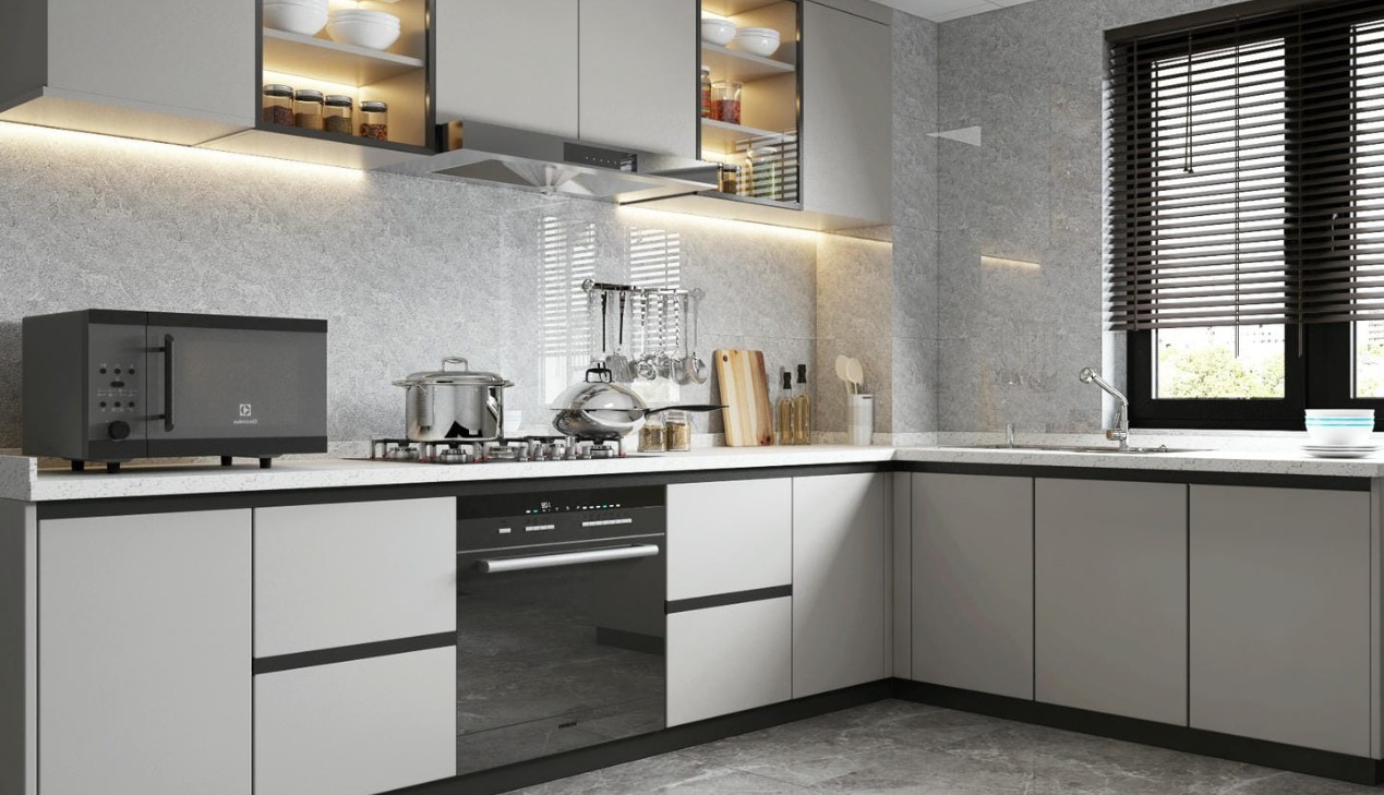Tủ bếp nhựa màu trắng