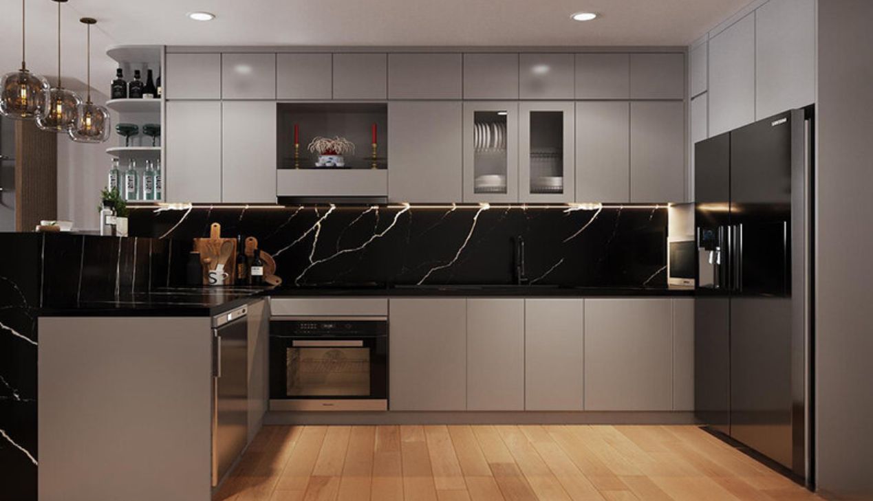Tủ bếp nhựa phủ acrylic Tủ bếp nhựa phủ acrylic