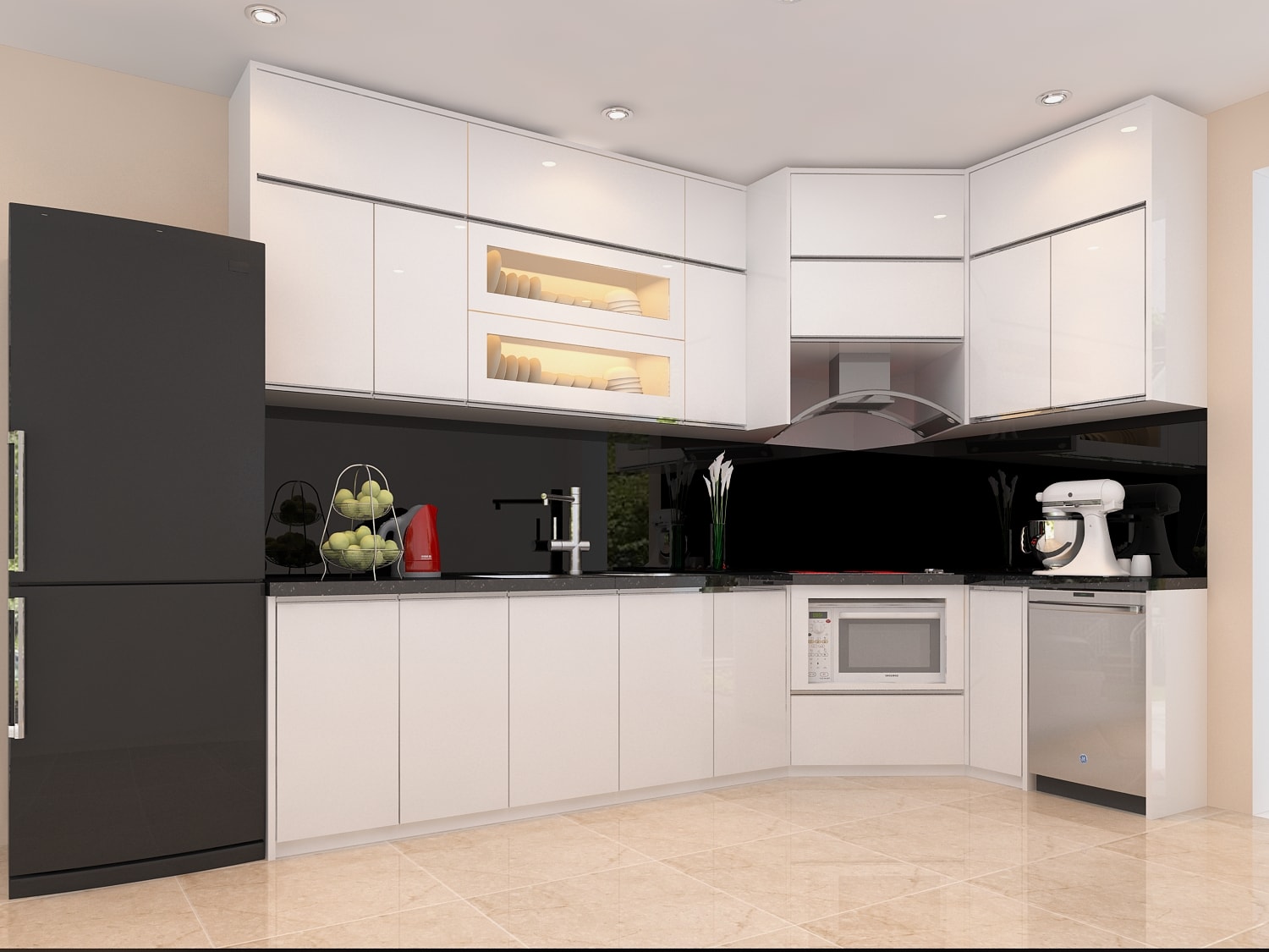 Tủ bếp nhựa picomat tối giản