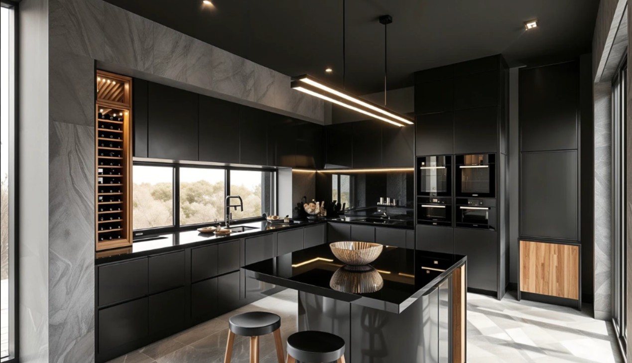 Tủ bếp phong cách tối giản