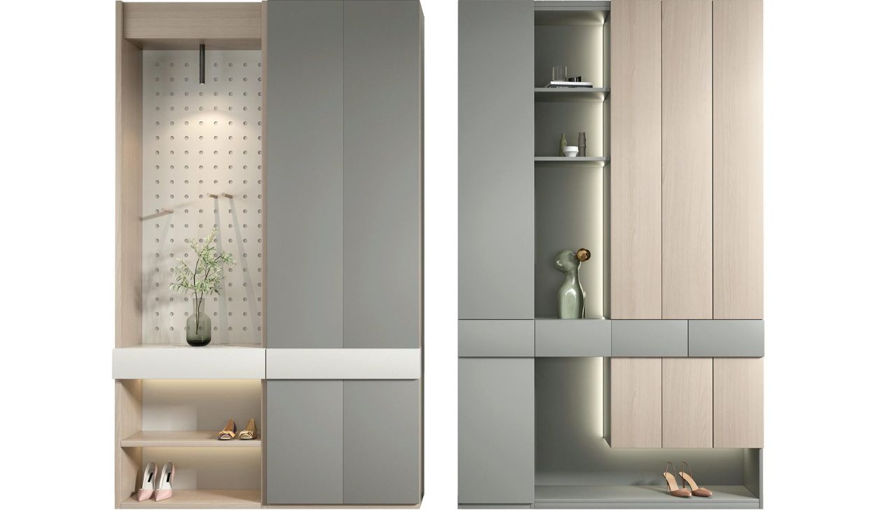 Tủ giày lắp đặt sát tường Tủ giày lắp đặt sát tường