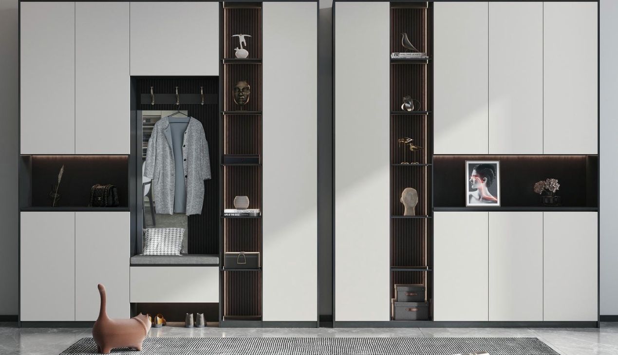 Tủ giày MDF hiện đại Tủ giày MDF hiện đại