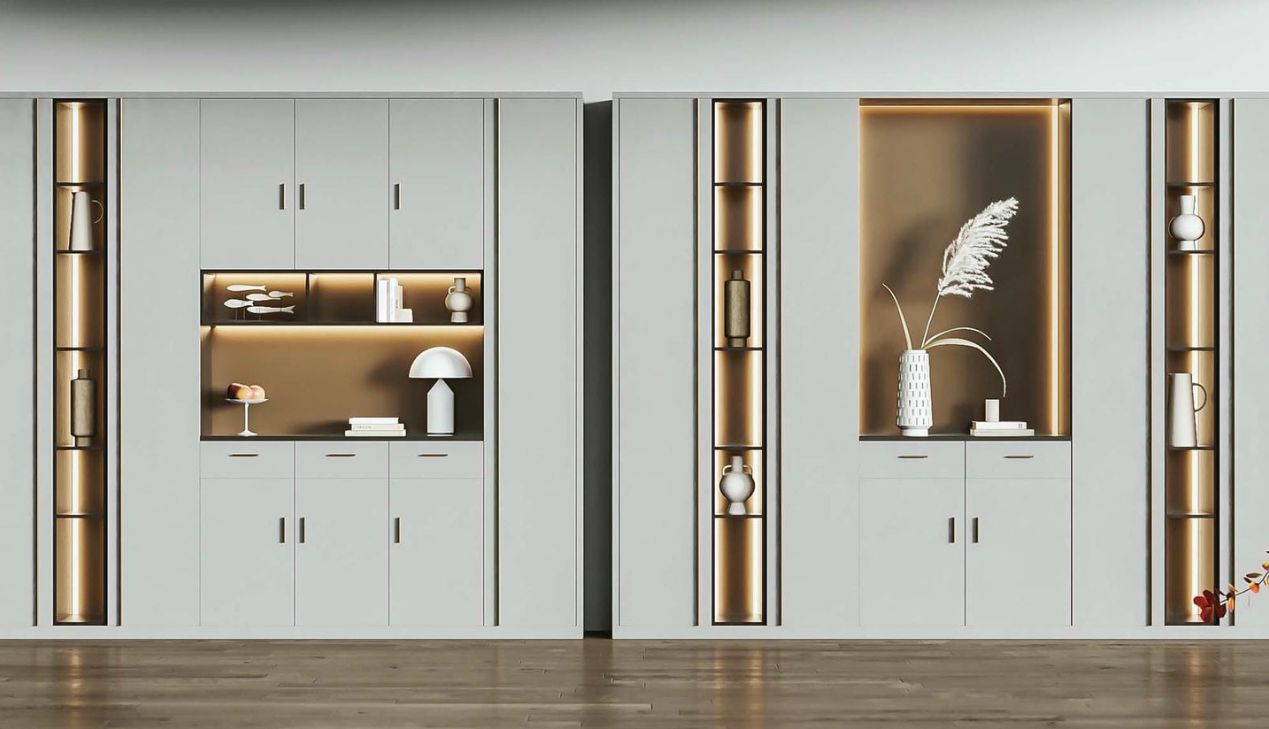 Tủ kệ kết hợp decor trang trí Tủ kệ kết hợp decor trang trí