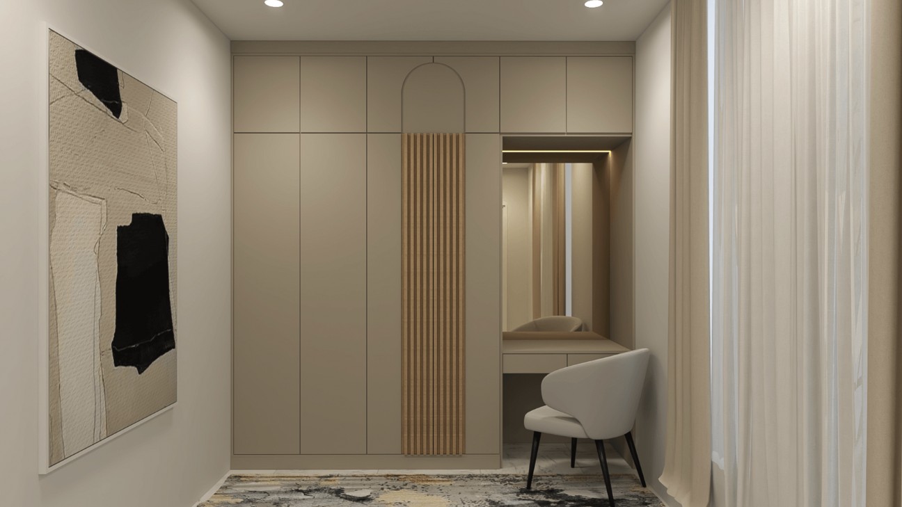 Tủ quần áo âm tường đẹp thiết kế tối giản