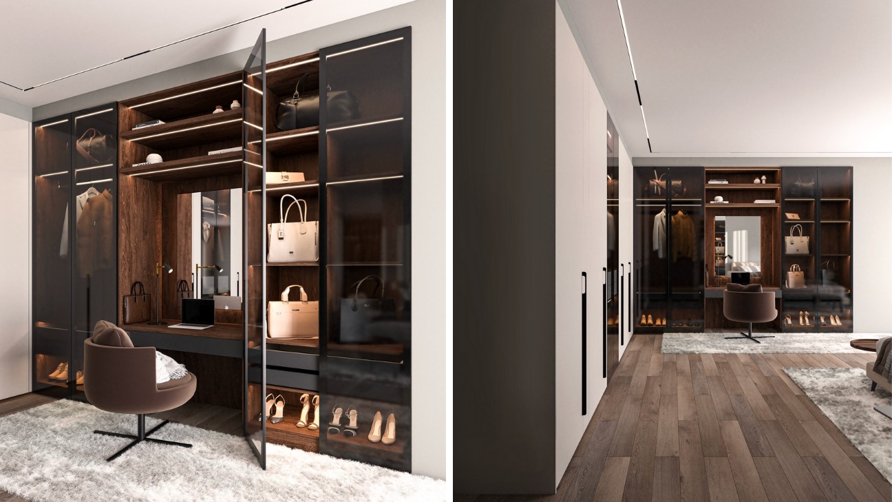 Tủ quần áo phòng ngủ hiện đại phong cách Luxury Tủ quần áo phòng ngủ hiện đại phong cách Luxury