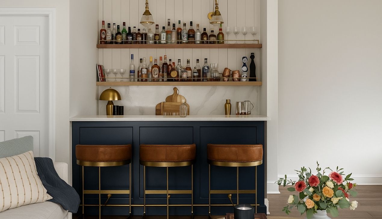 Ý tưởng quầy bar trong phòng khách