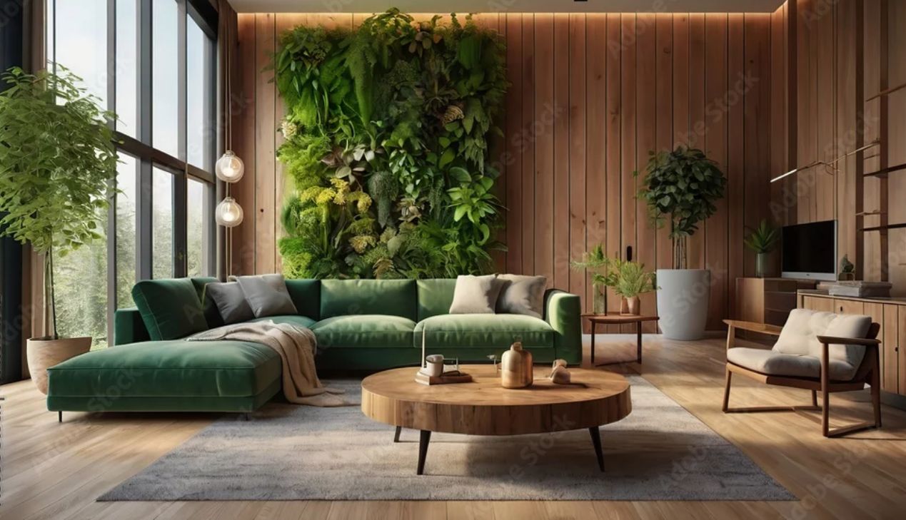 Cách bố trí phòng khách theo phong cách Biophilic