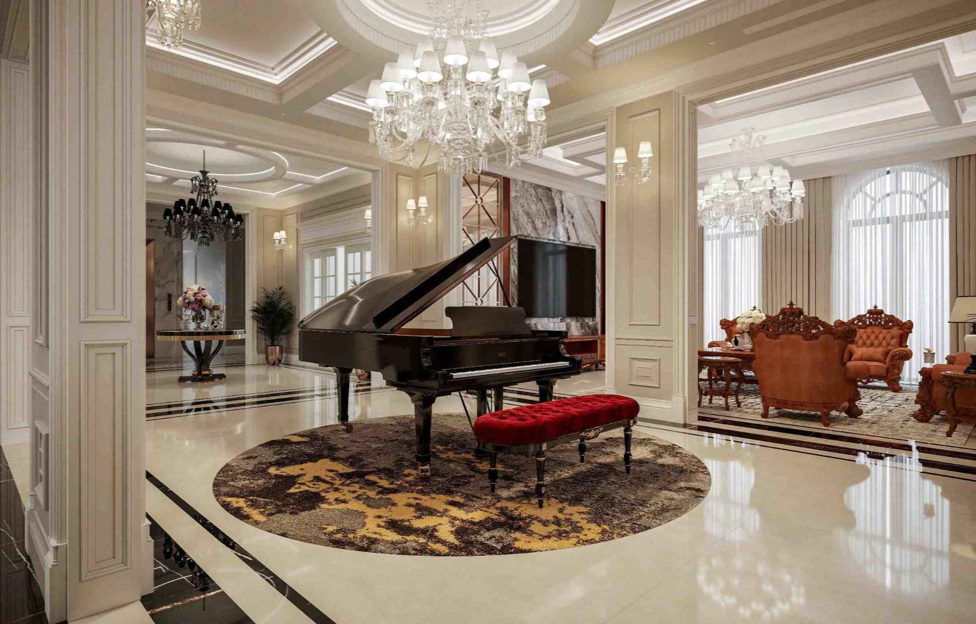 Decor nội thất lâu đài theo kiểu Ý