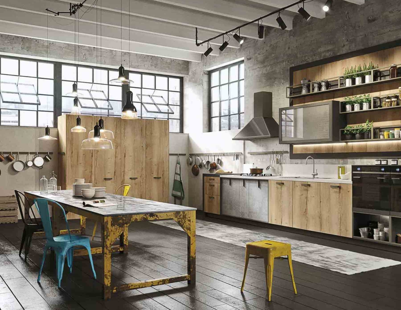 Gỗ tối màu Industrial
