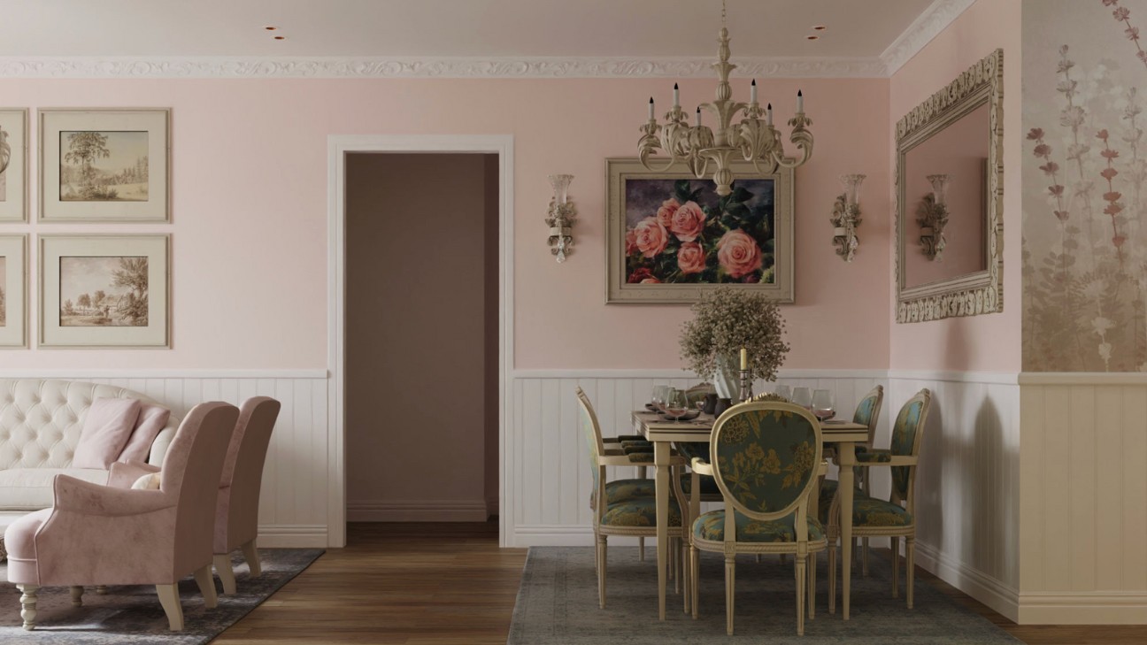 Góc bàn ăn nhỏ phong cách Shabby Chic
