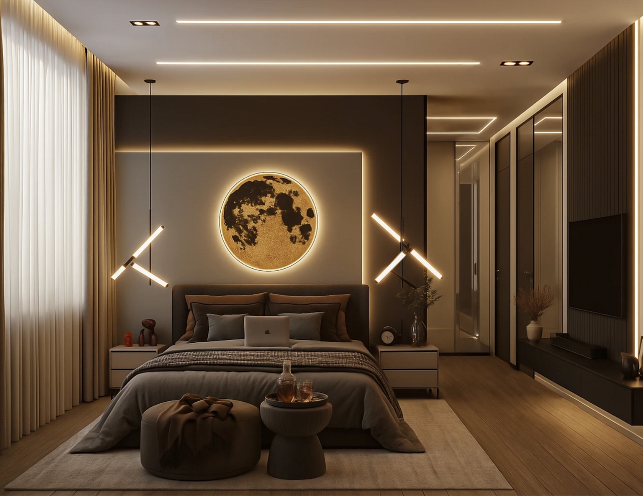 Không gian phòng ngủ của một biệt thự hiện đại