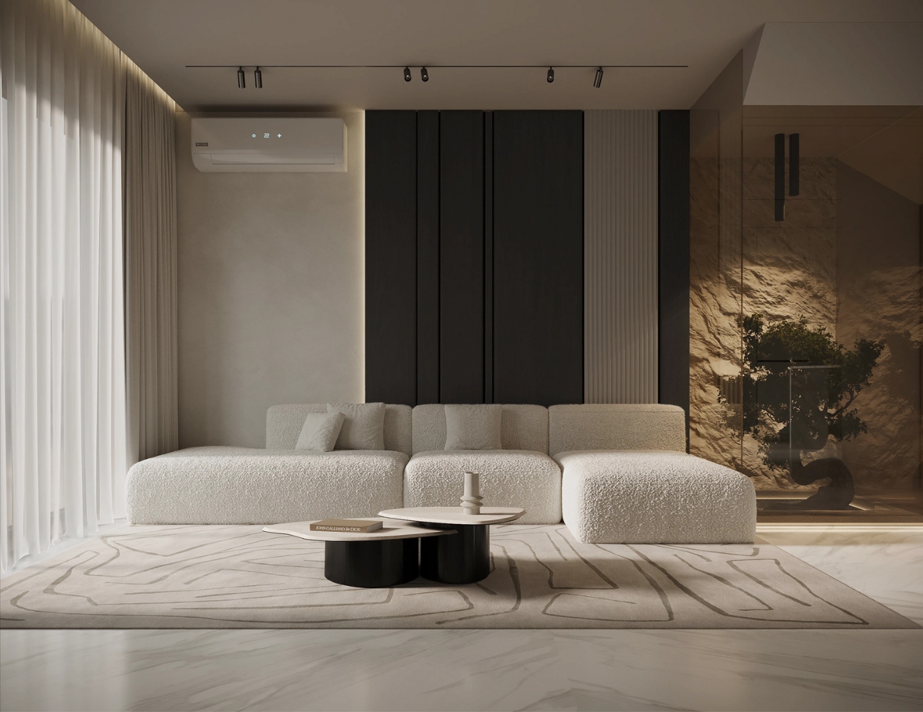 Một phòng khách biệt thự Minimalist hiện đại