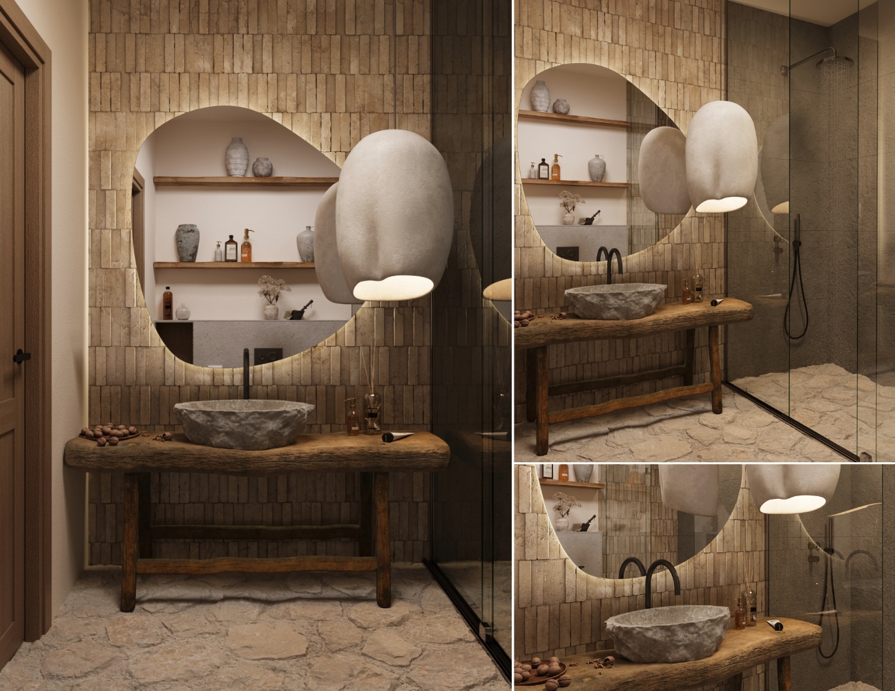 Nội thất phòng tắm phong cách Rustic