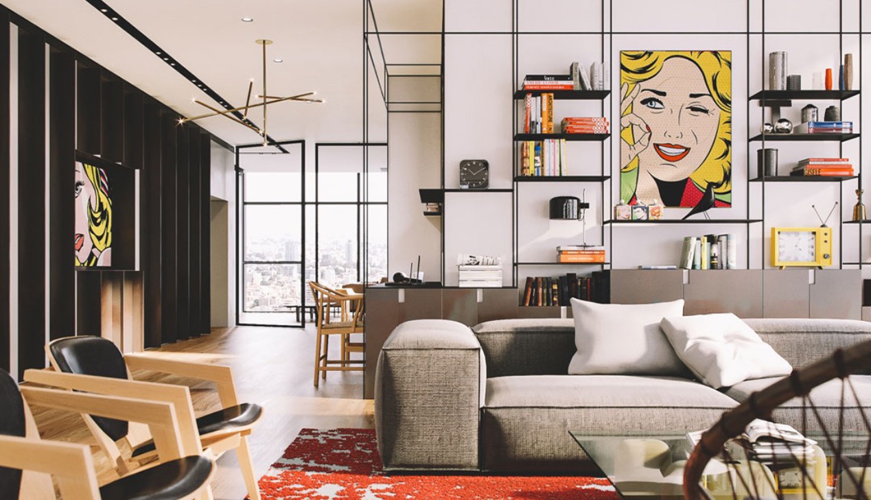 Nội thất Pop Art sử dụng tranh nghệ thuật