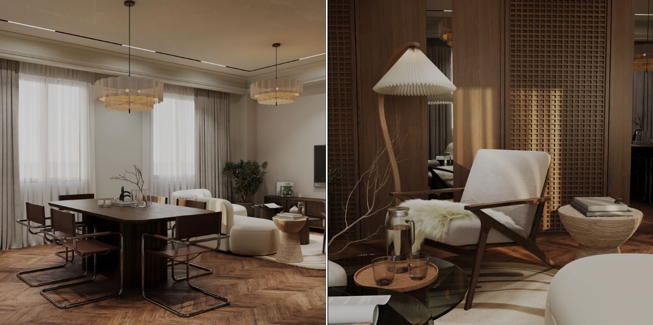 Phối màu nội thất Vintage