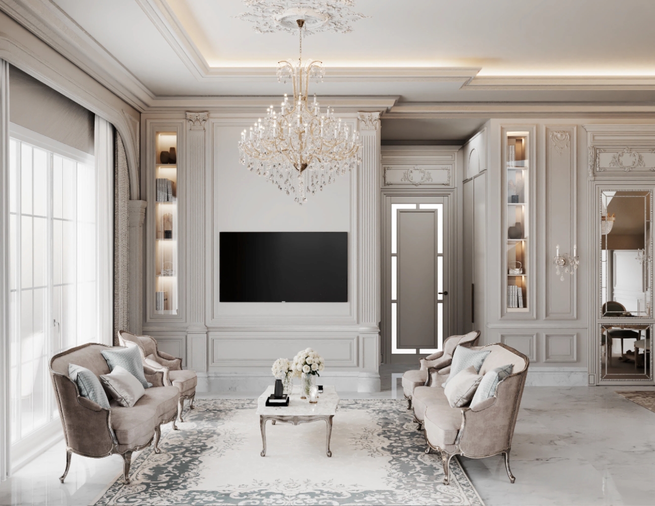 Phong cách nội thất cổ điển biệt thự