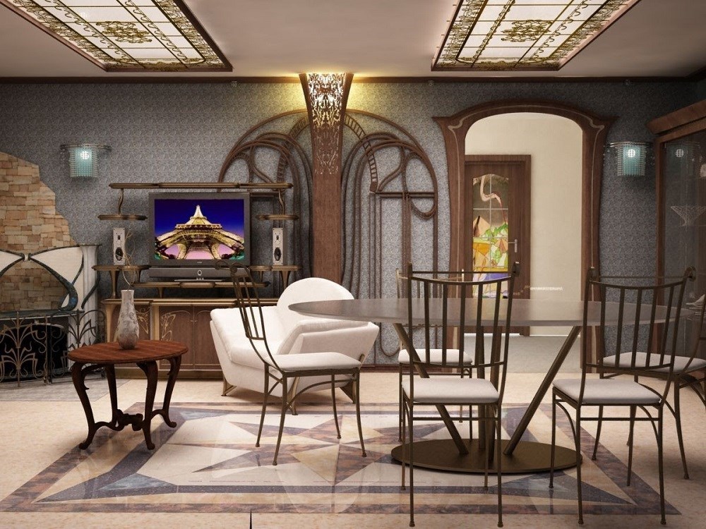 Phong cách thiết kế nội thất art nouveau giản dị