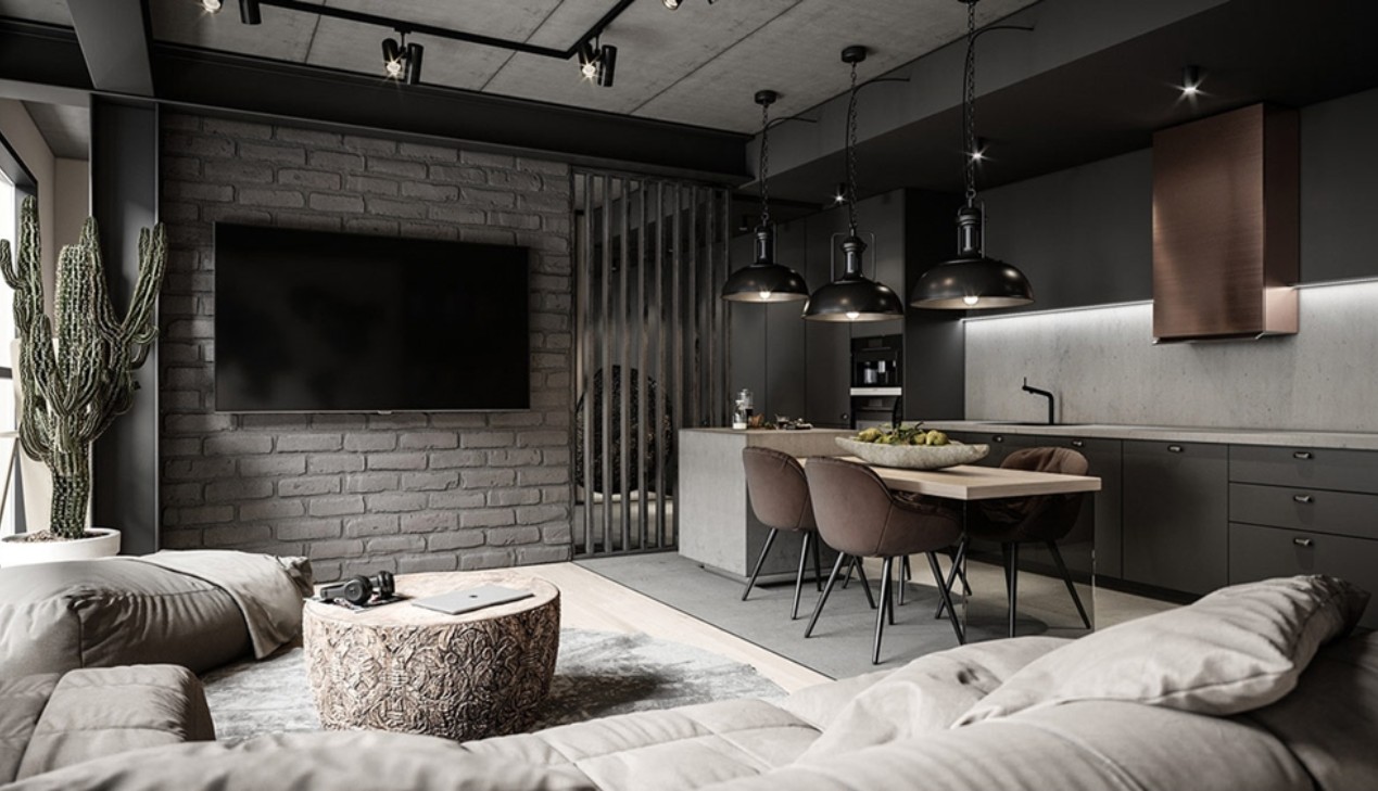 Phong cách thiết kế nội thất Brutalism cho studio