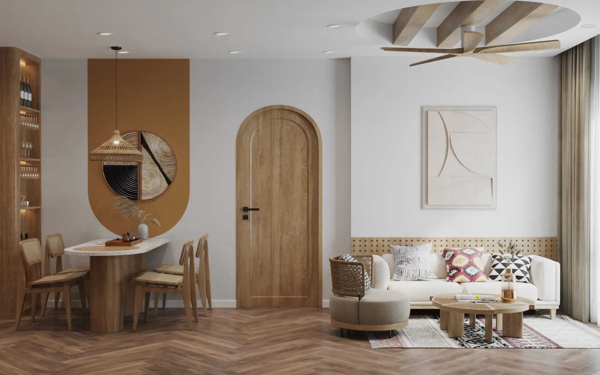 Phong cách thiết kế nội thất wabi sabi chung cư