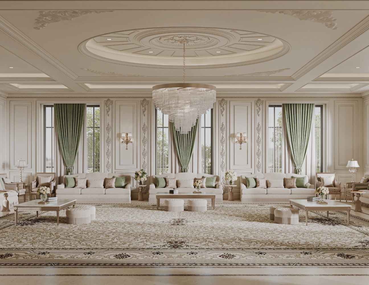 Phòng khách biệt thự phong cách Classic
