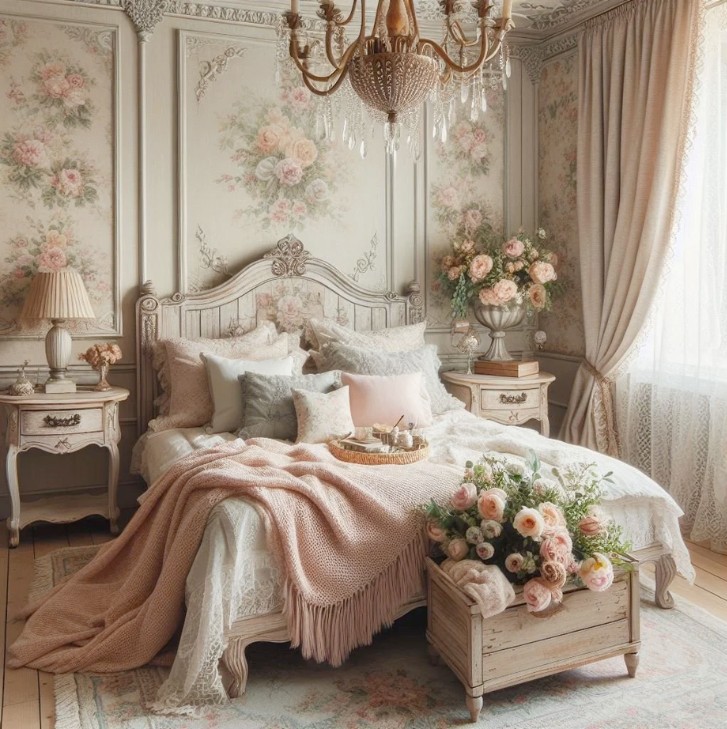 Phòng ngủ công chúa nhẹ nhàng hồng pastel