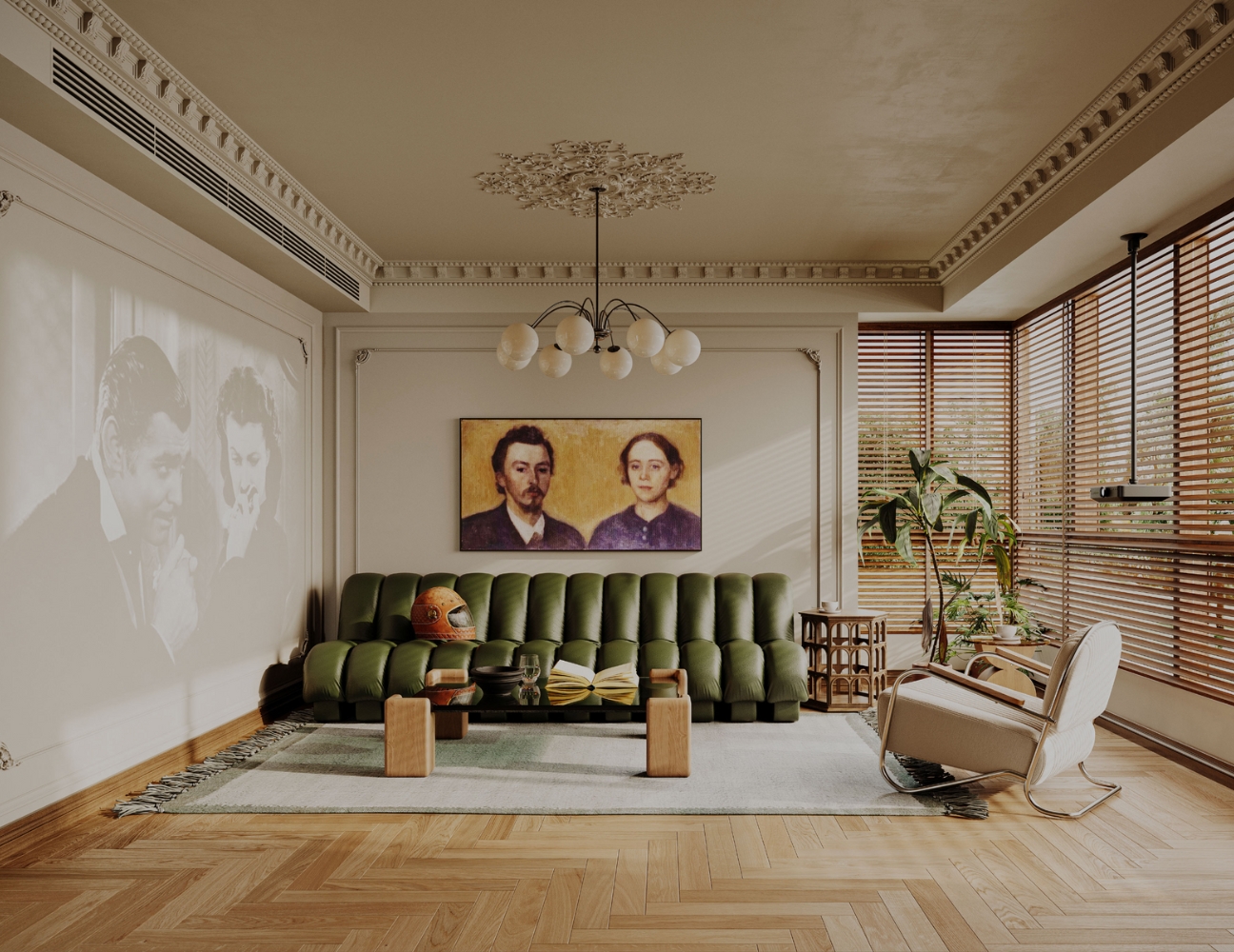 Sàn gỗ kiểu cổ trong Retro