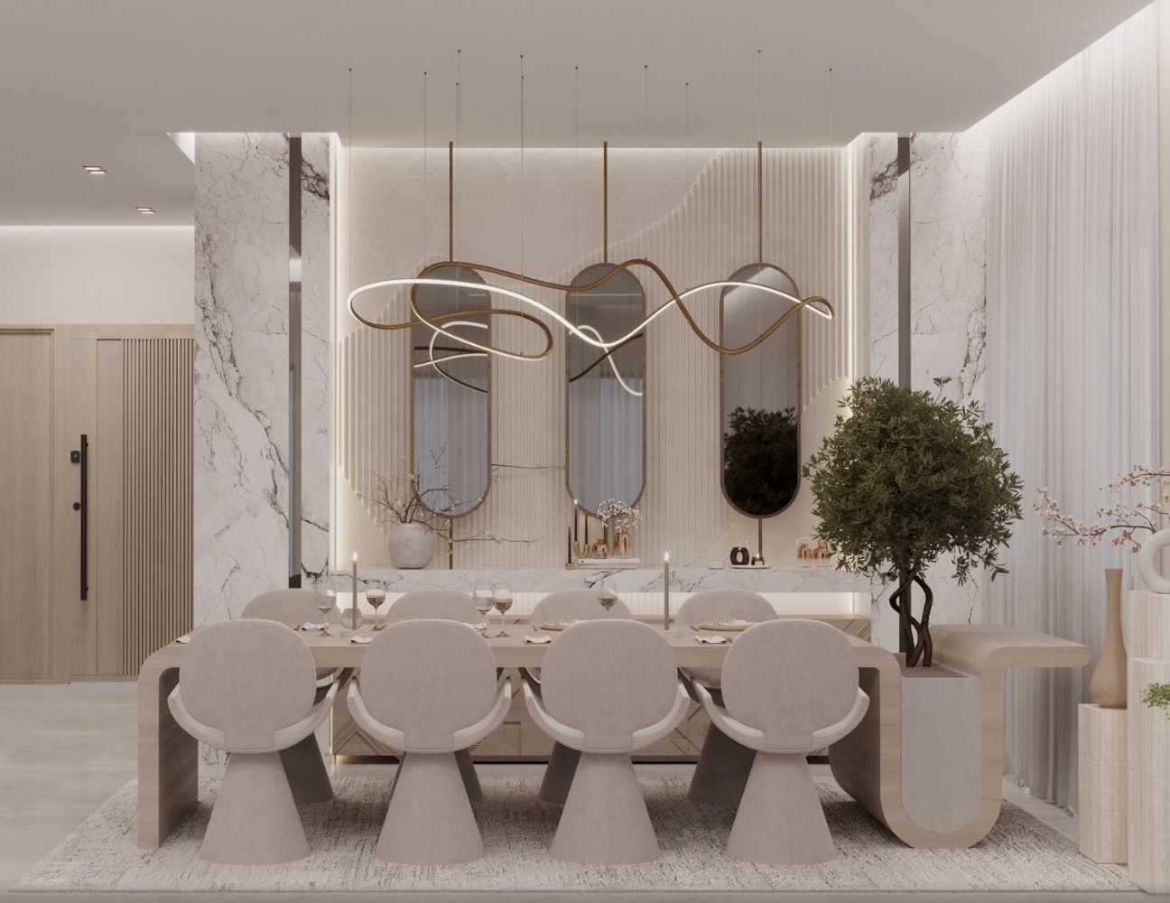 Thiết kế bếp biệt thự luxury