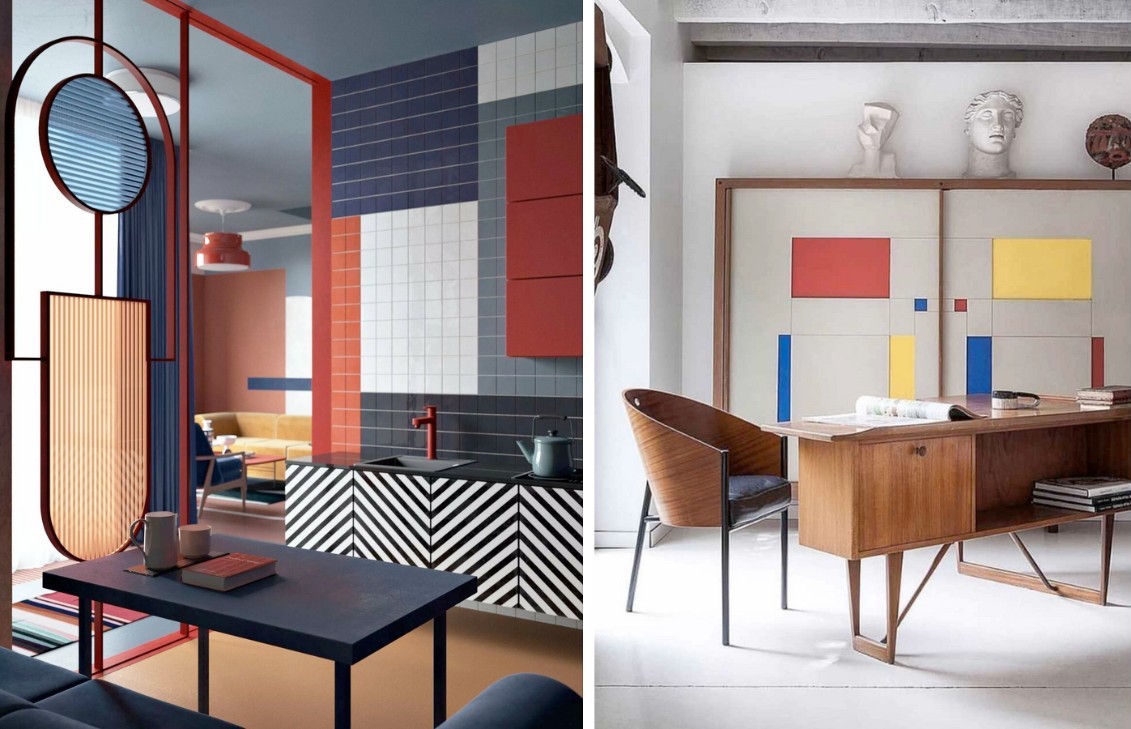 Thiết kế nội thất Bauhaus với vật liệu kim loại, kính và gỗ