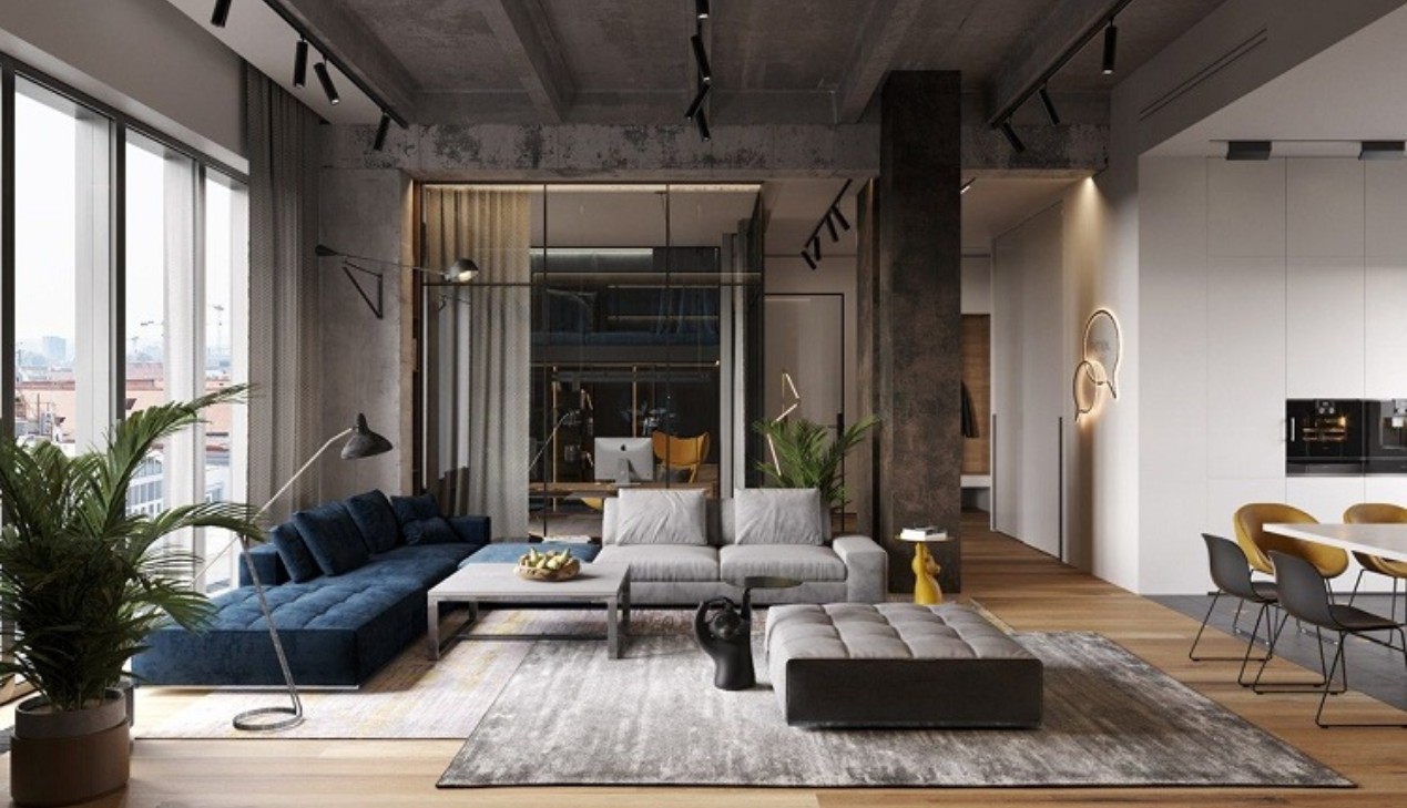 Thiết kế nội thất Brutalism cho chung cư nhỏ