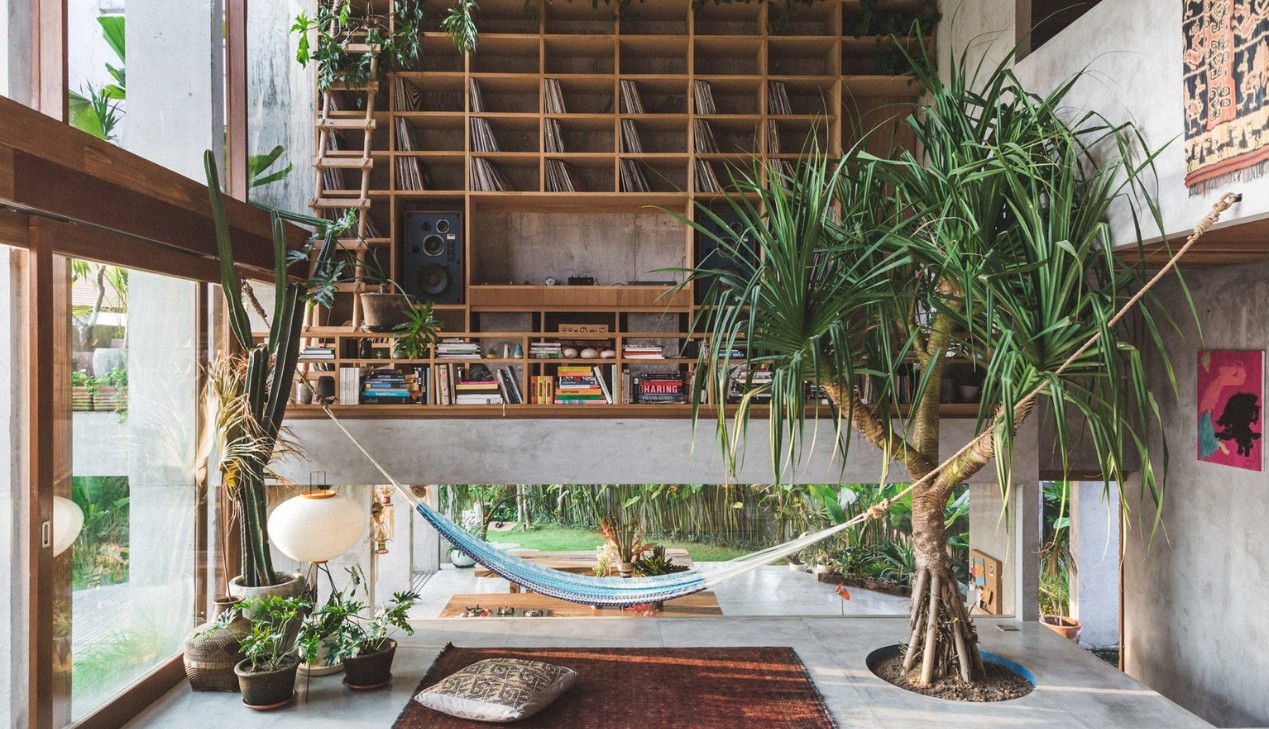 Thiết kế nội thất Brutalism kết hợp gỗ