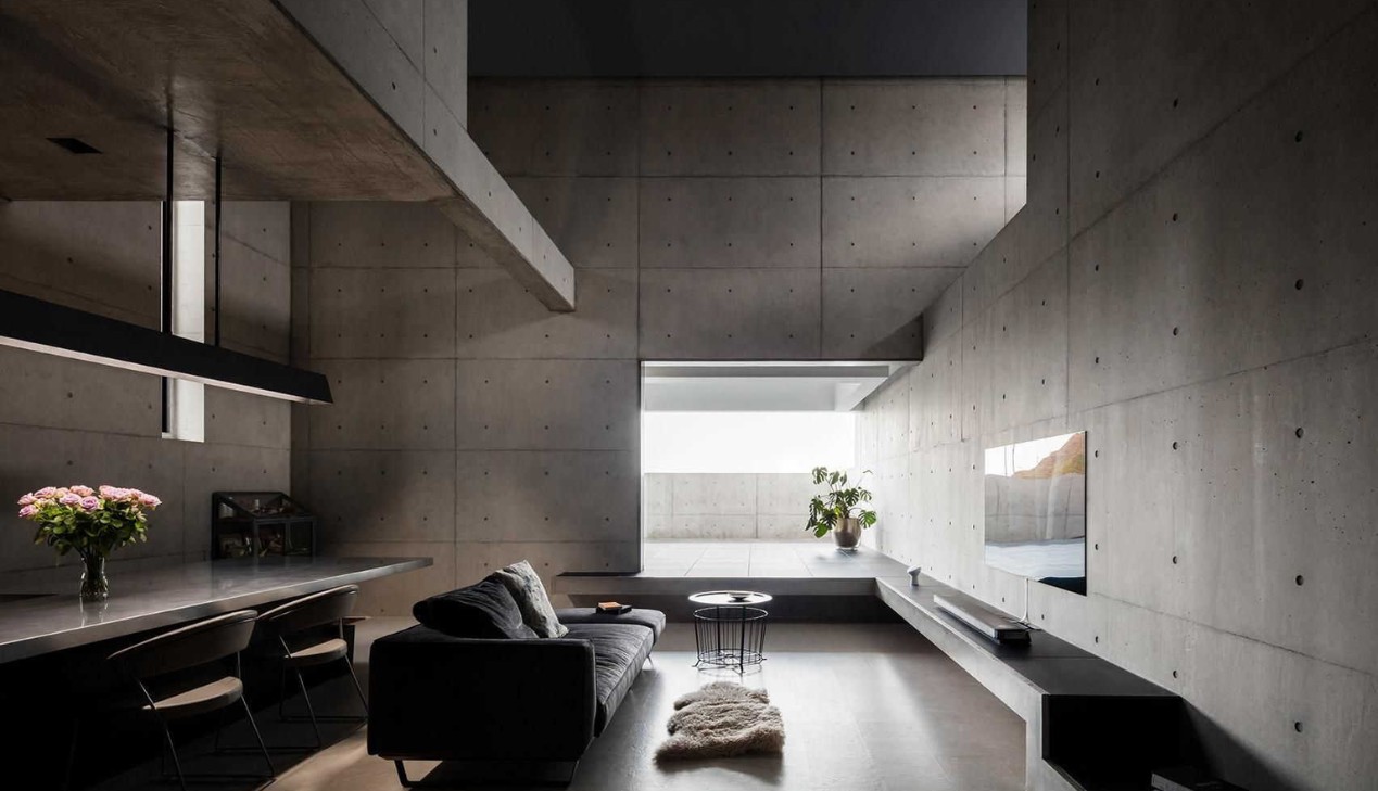 Thiết kế nội thất Brutalism tone xám