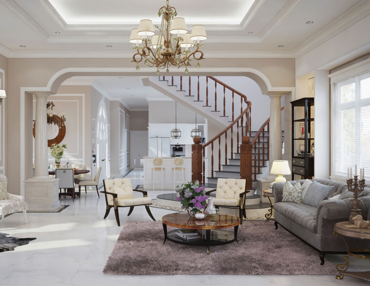 Thiết kế nội thất nhà phố tân cổ điển