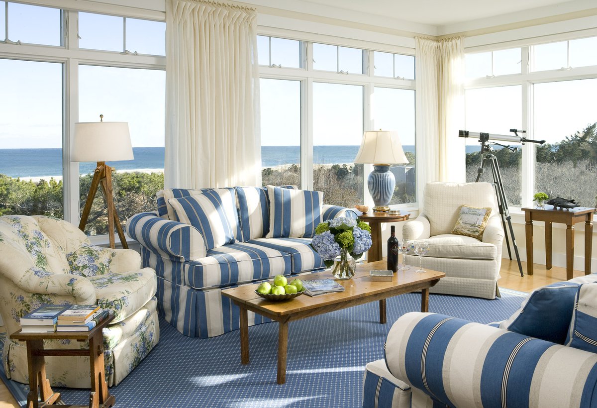 Thiết kế nội thất  phong cách Mediterranean tone xanh dương