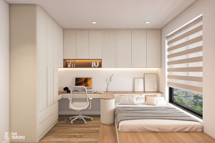 Thiết kế nội thất phòng ngủ căn hộ D-Homme