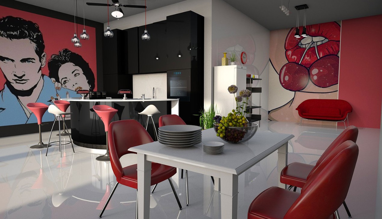 Thiết kế nội thất Pop Art trong căn hộ nhỏ