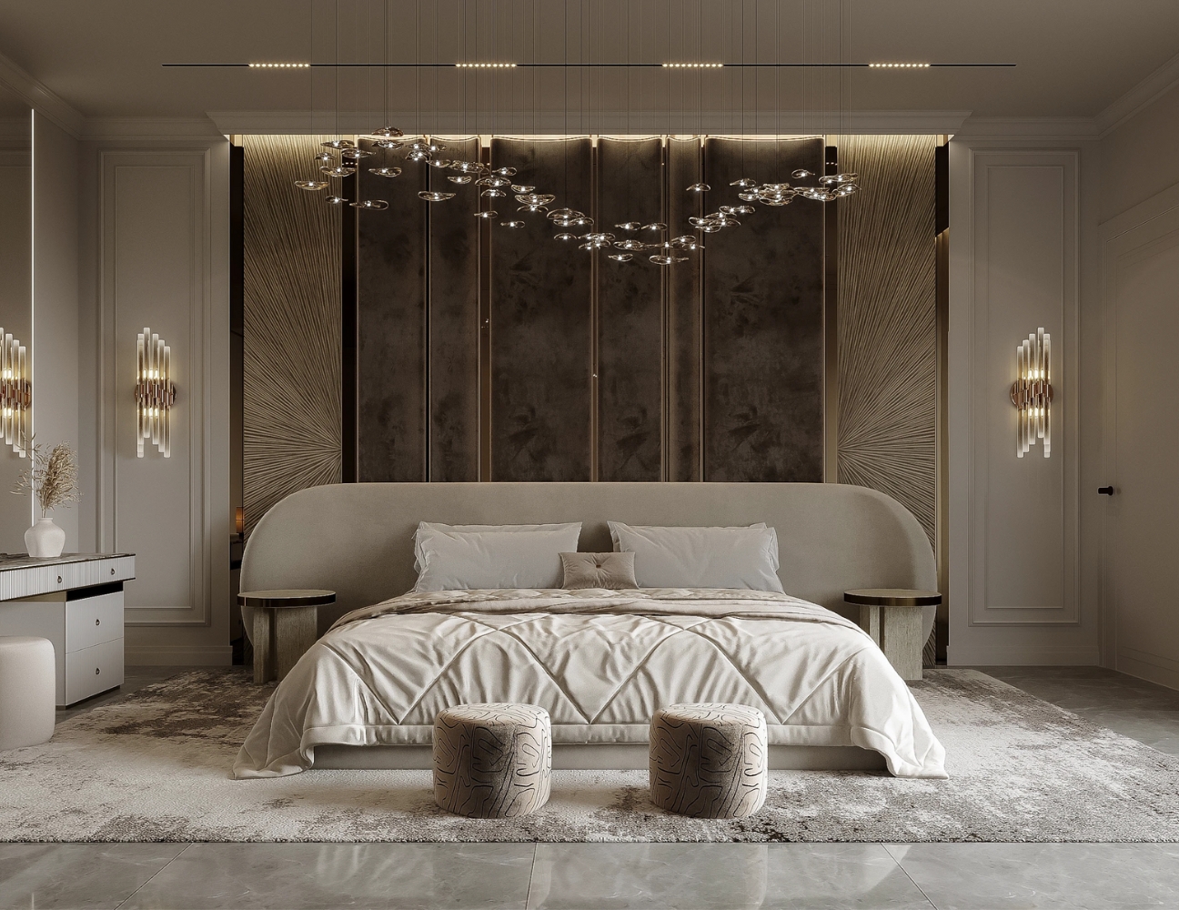 Thiết kế phòng ngủ luxury của một biệt thự