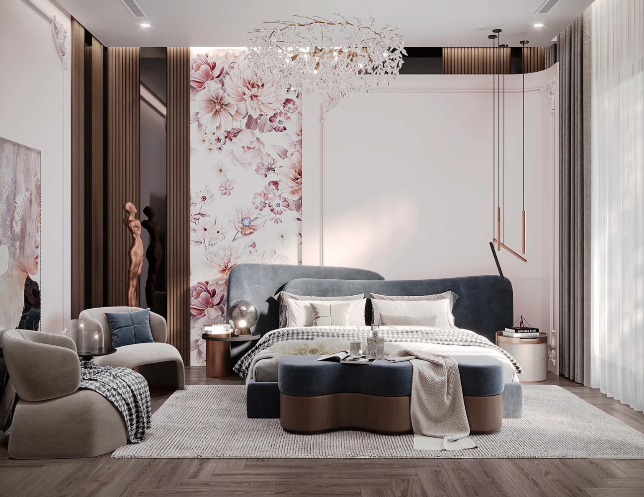 Thiết kế phòng ngủ tân cổ điển hiện đại