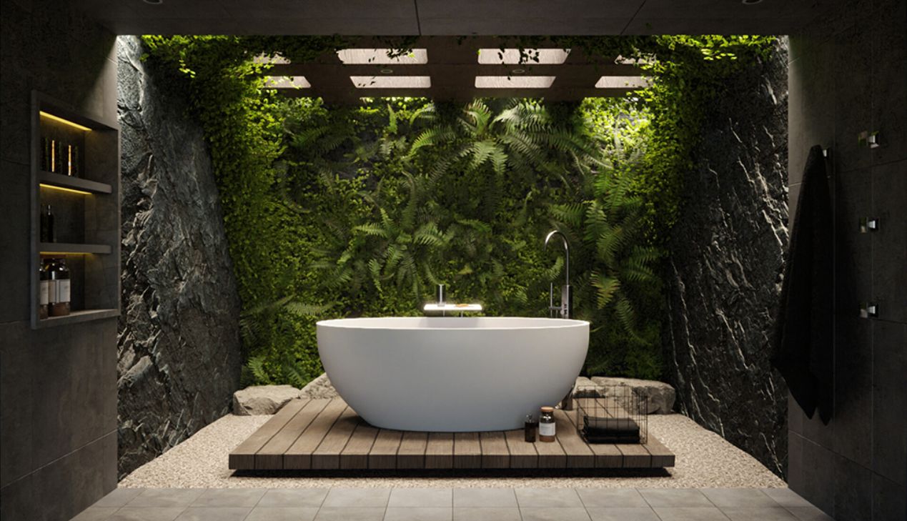 Thiết kế phòng tắm theo phong cách Biophilic