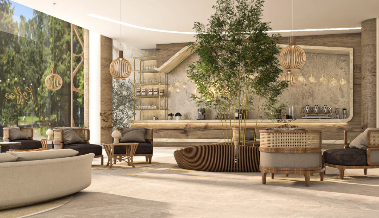 Thiết kế quầy lễ tân theo phong cách Biophilic