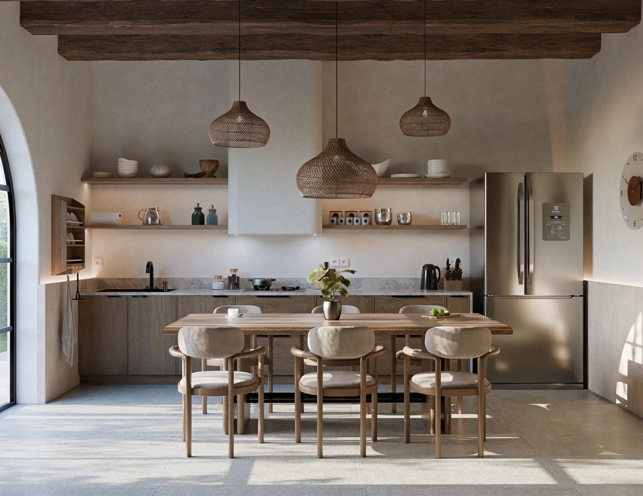 Trần gỗ mộc mạc Rustic